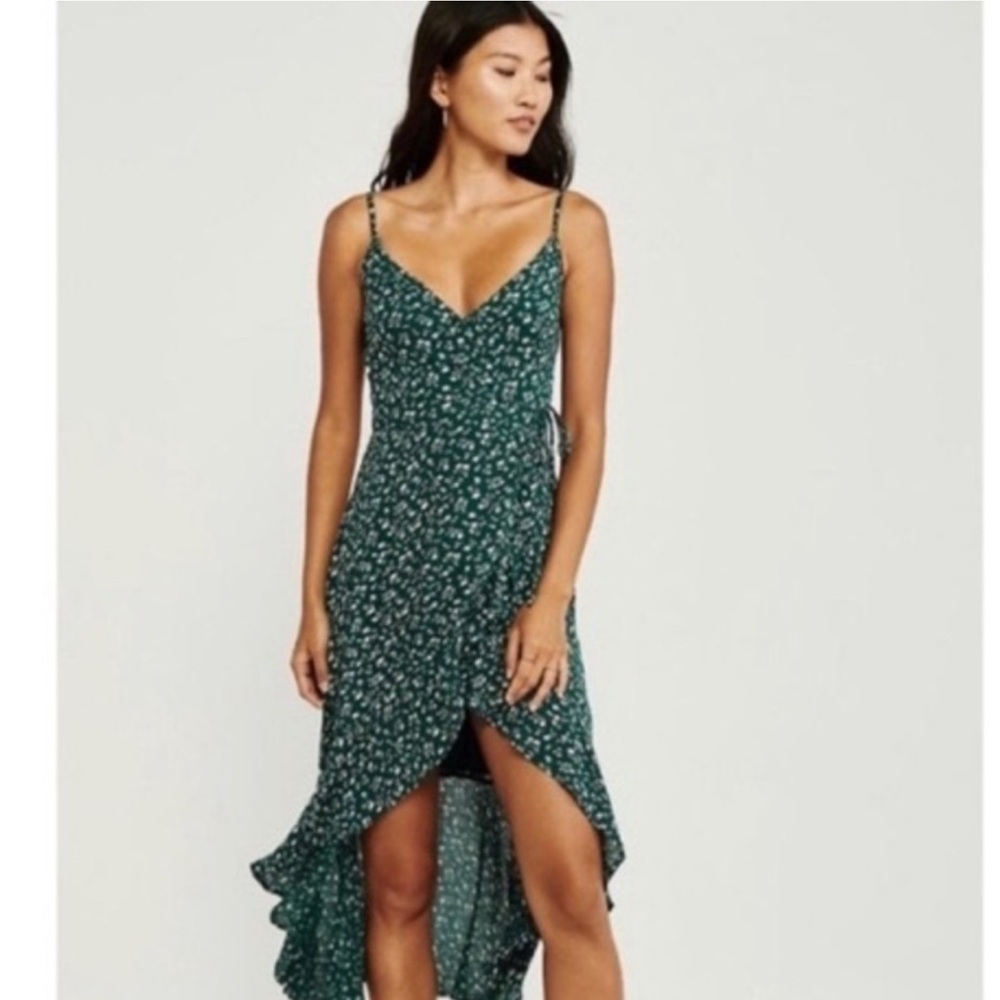 Abercrombie high-low Green Floral Dress